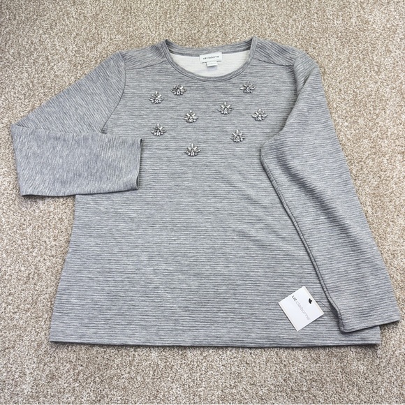Liz Claiborne Tops - Liz Claiborne Heather Gray Knit Top Women’s Size XXL